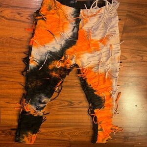 SHEIN Curve Vibrant Orange &Black Abstract Art Tye-Dye Leggings Sz0X
Whimsy BOHO